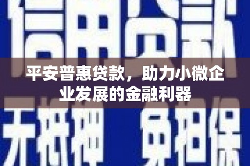云阳平安普惠贷款，助力小微企业发展的金融利器