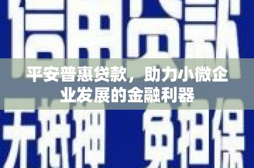 云阳平安普惠贷款，助力小微企业发展的金融利器