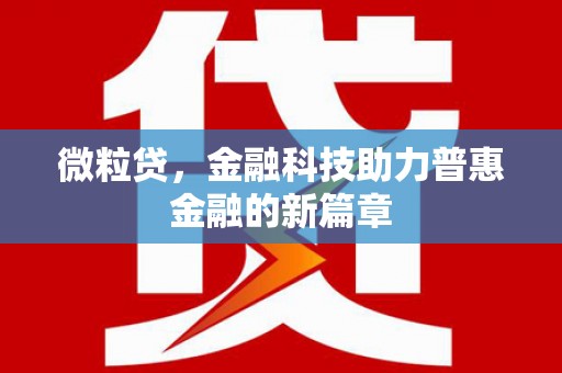云阳微粒贷，金融科技助力普惠金融的新篇章